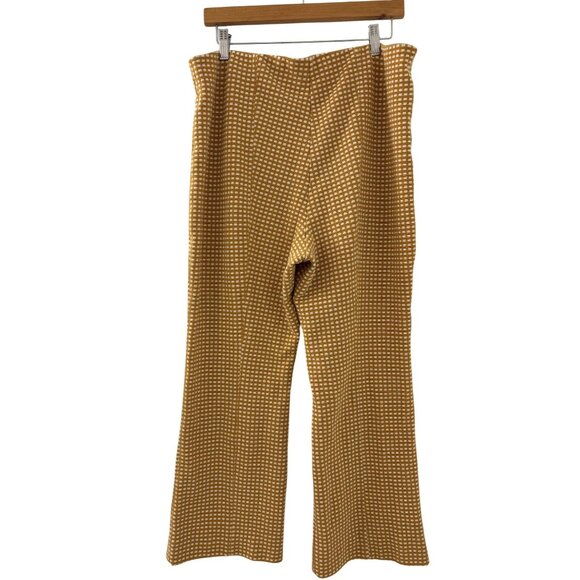 Anthropologie Maeve Mollie Kick Flare Yellow Gingham Pants Size Extra Large - Picture 3 of 5